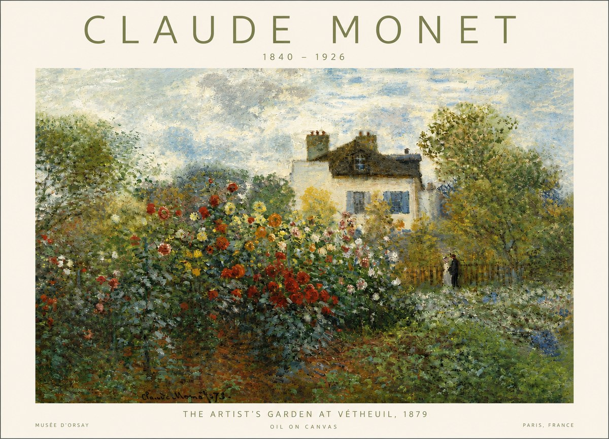 Monet The Artist's Garden at Vétheuil, 1879 No4 - Póster