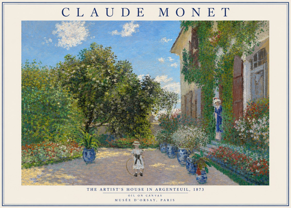 Monet The Artist's House in Argenteuil, 1873 No3 - Póster