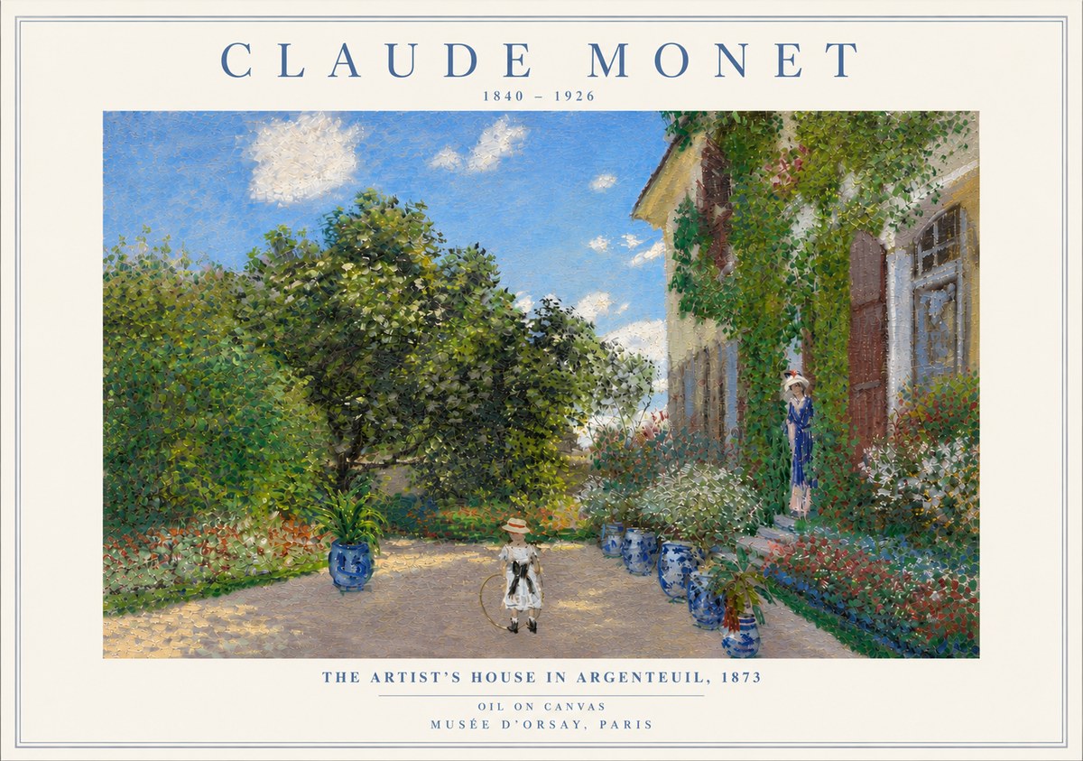 Monet The Artist's House in Argenteuil, 1873 No5 - Póster