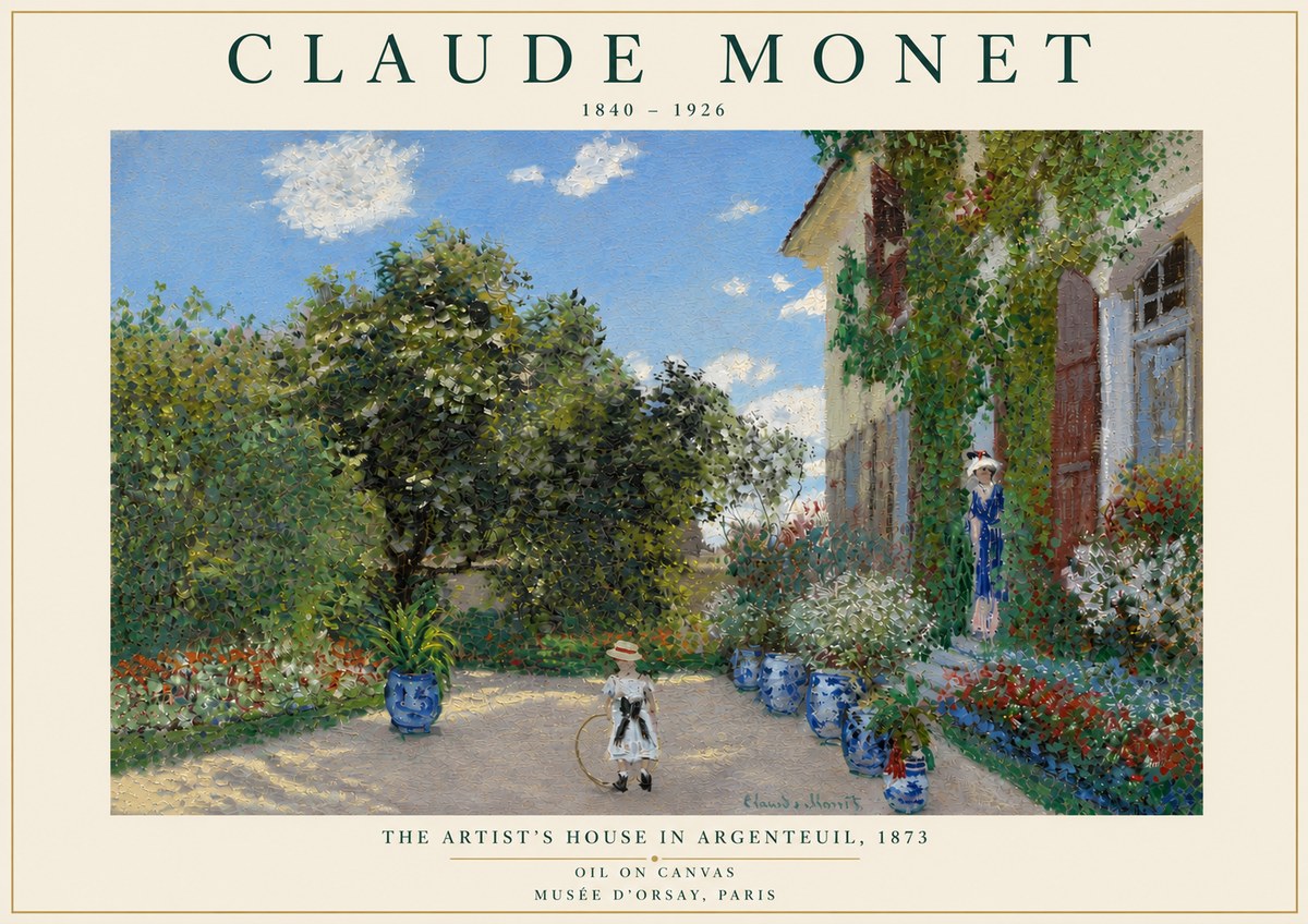 Monet The Artist's House in Argenteuil, 1873 No6 - Póster