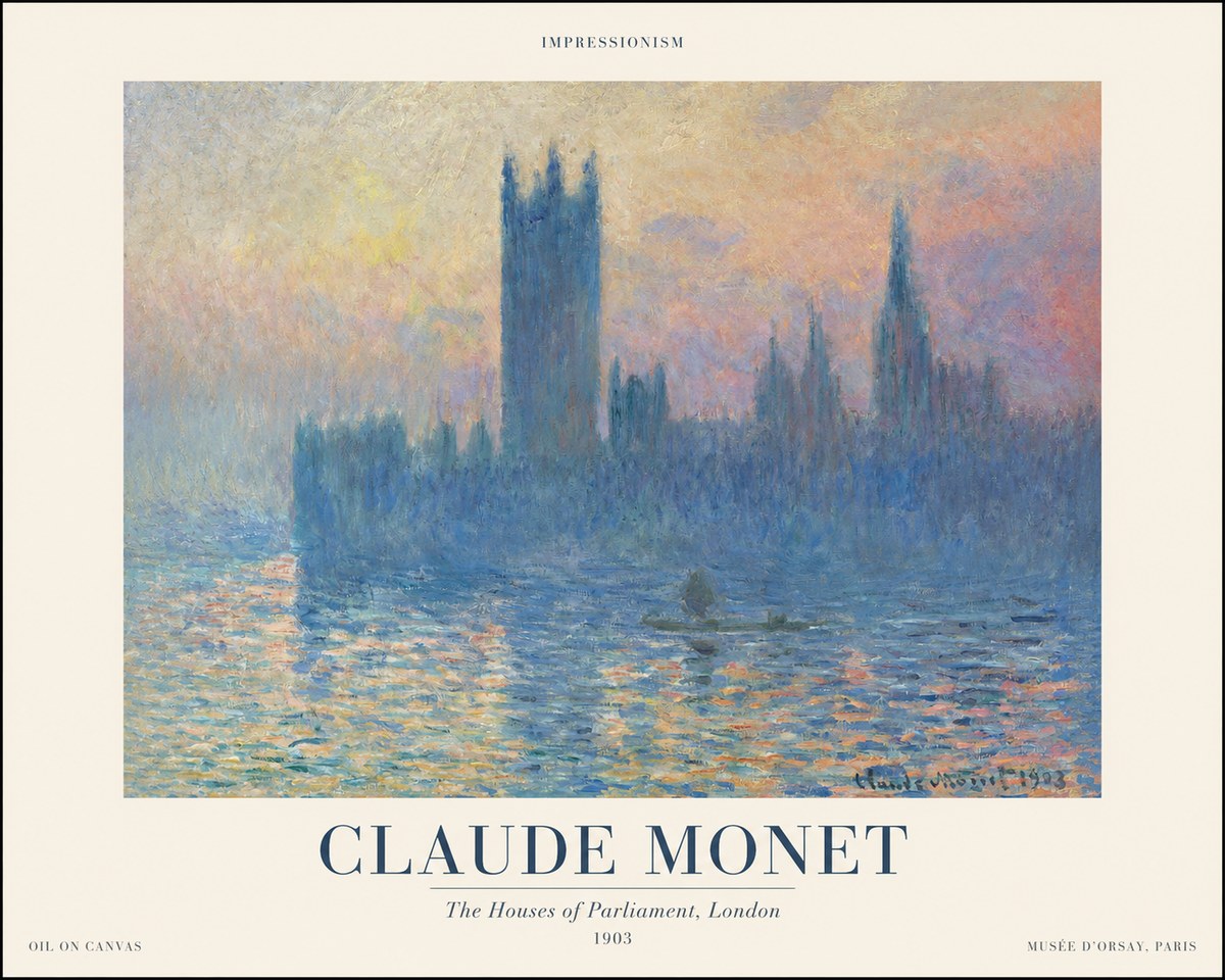 Monet The Houses of Parliament, London II No1 - Póster