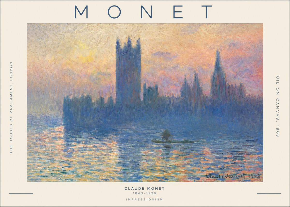 Monet The Houses of Parliament, London II No2 - Póster