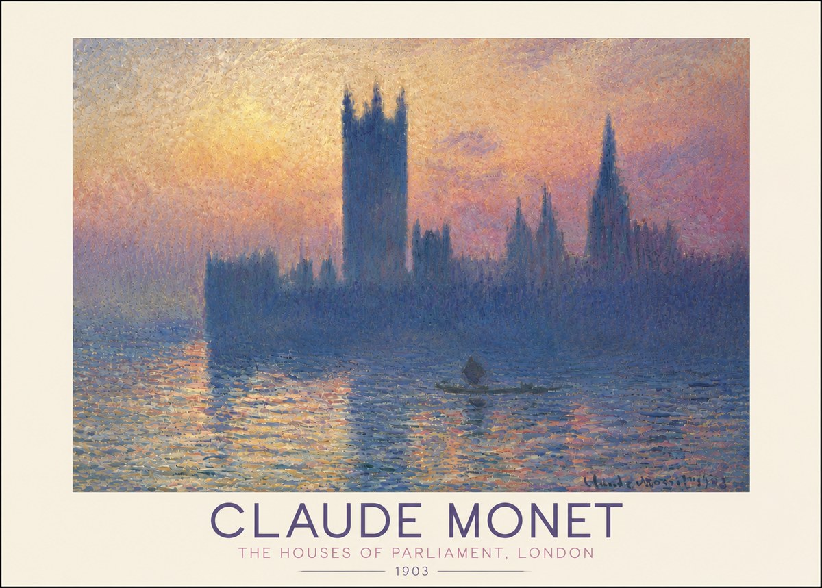 Monet The Houses of Parliament, London II No5 - Póster