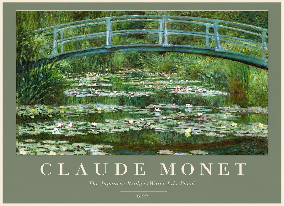 Monet The Japanese Bridge (Water Lily Pond) No2 - Póster