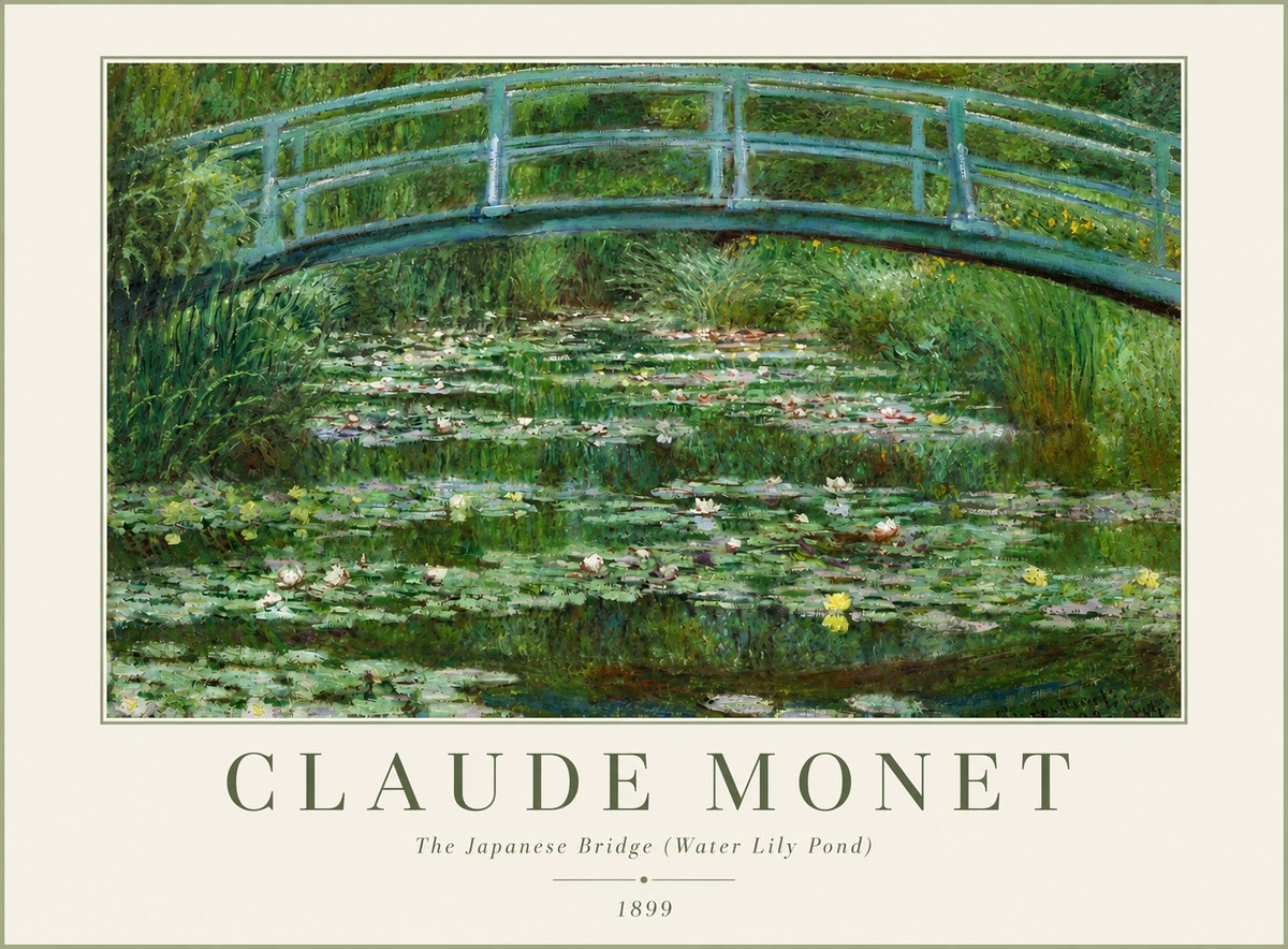 Monet The Japanese Bridge (Water Lily Pond) No3 - Póster