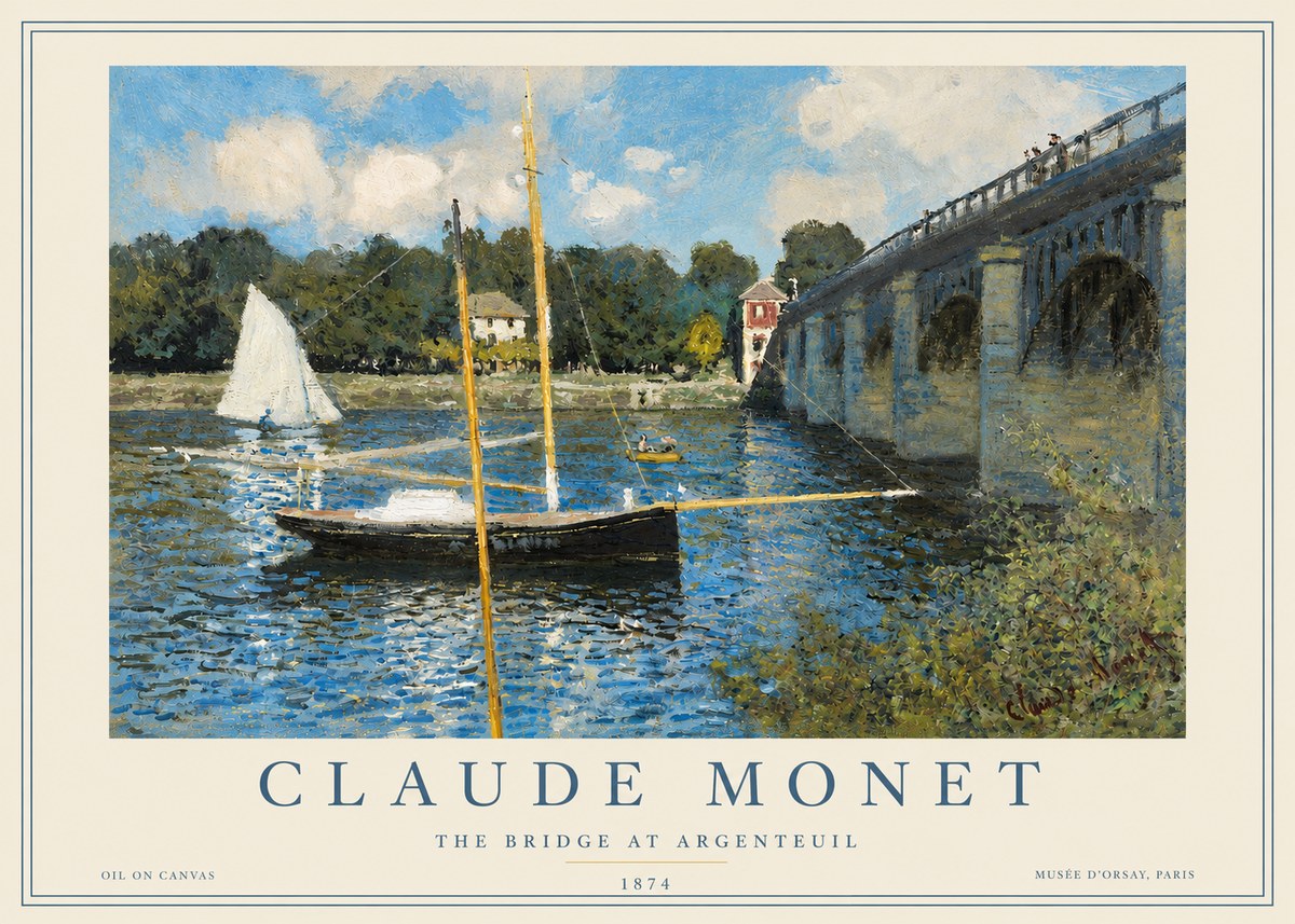 Monet The Bridge at Argenteuil I No3 - Póster
