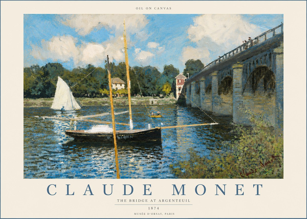 Monet The Bridge at Argenteuil I No4 - Póster