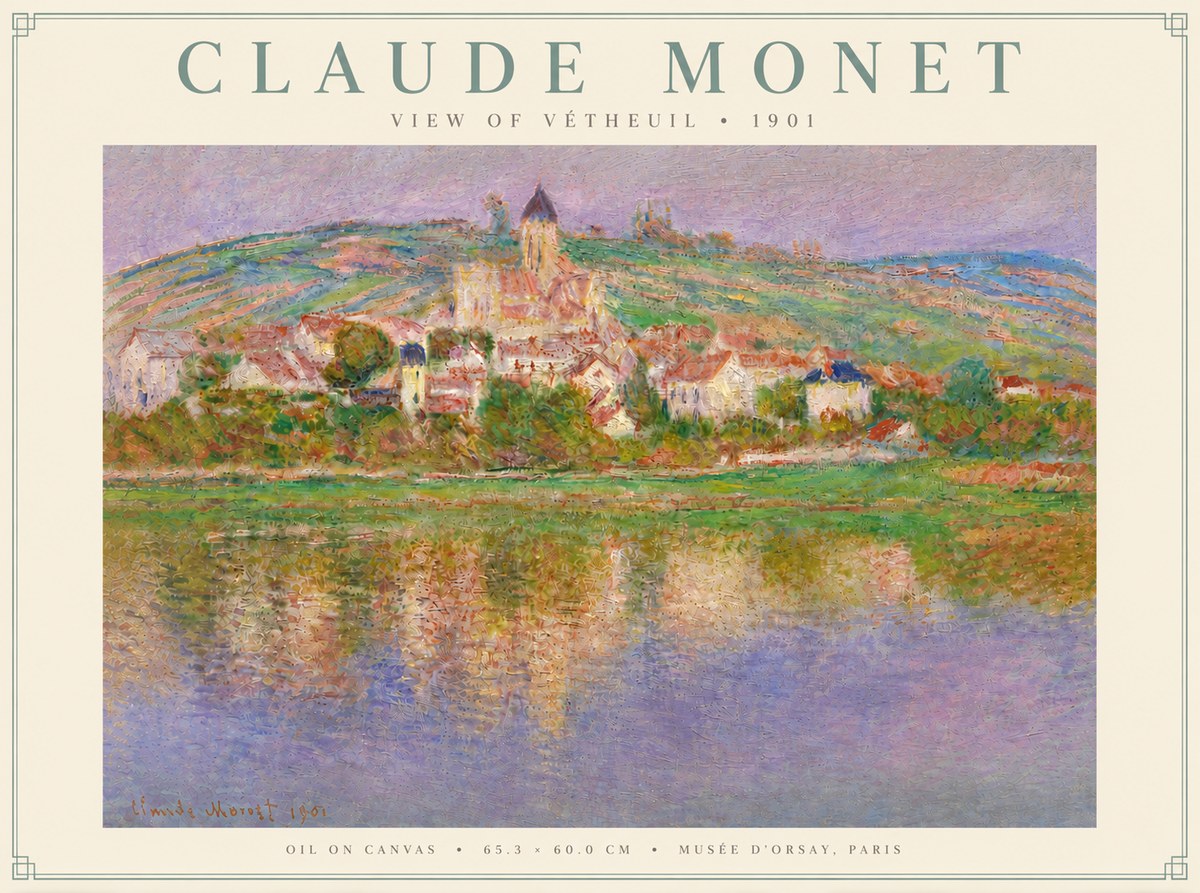 Monet View of Vétheuil I No5 - Póster