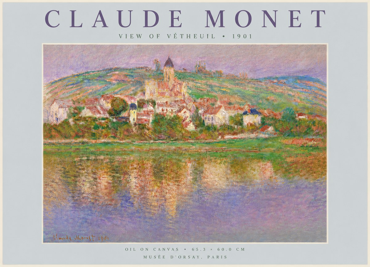 Monet View of Vétheuil I No6 - Póster