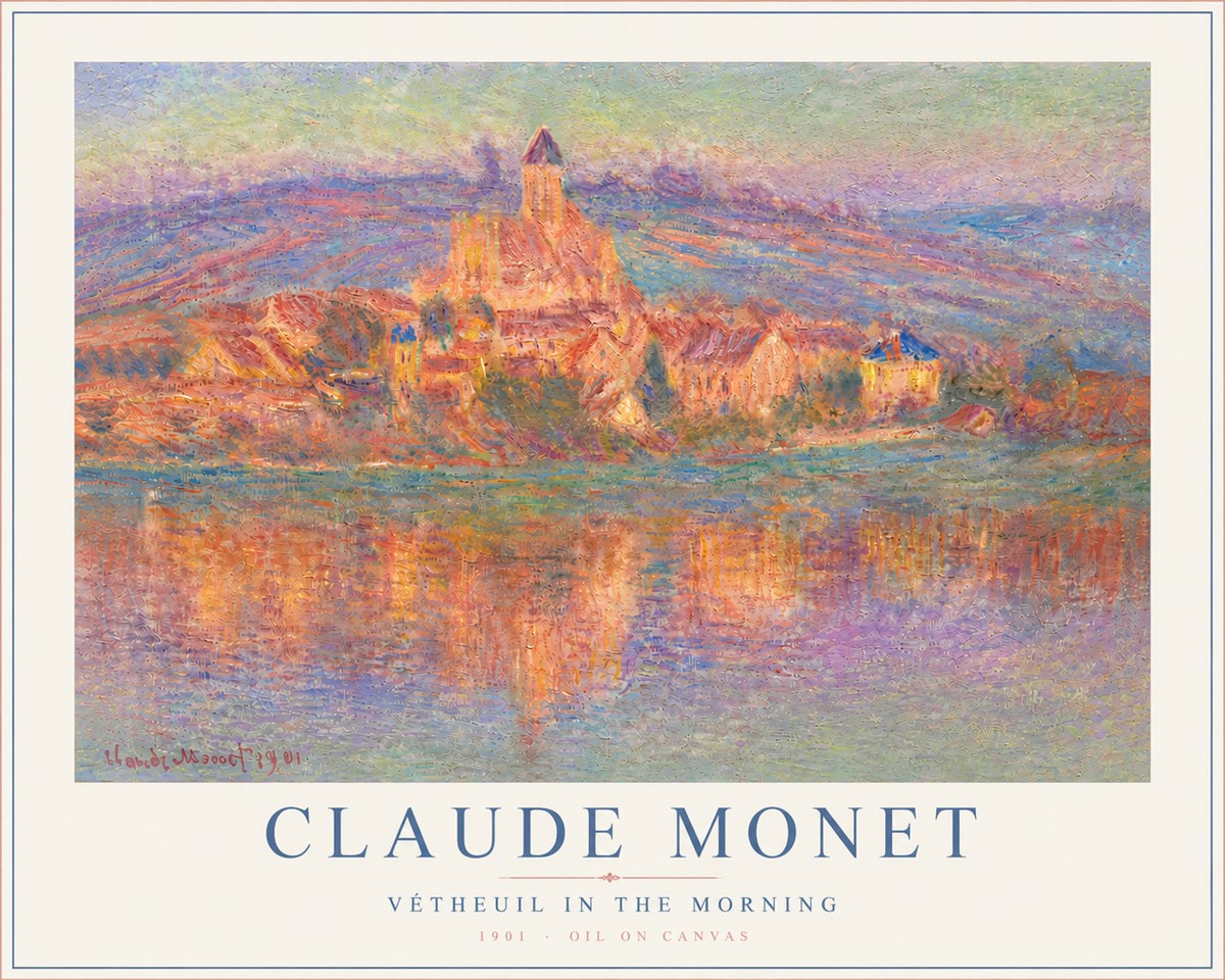 Monet Vétheuil in the Morning No6 - Póster