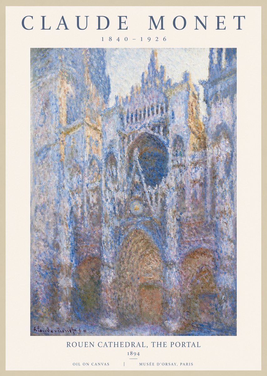 Monet Rouen Cathedral, the Portal No2 - Póster