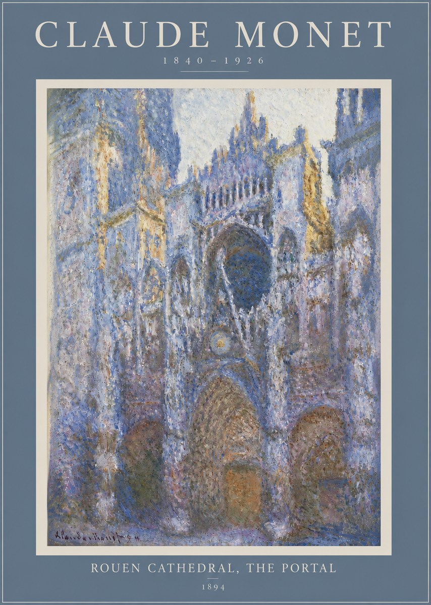 Monet Rouen Cathedral, the Portal No3 - Póster