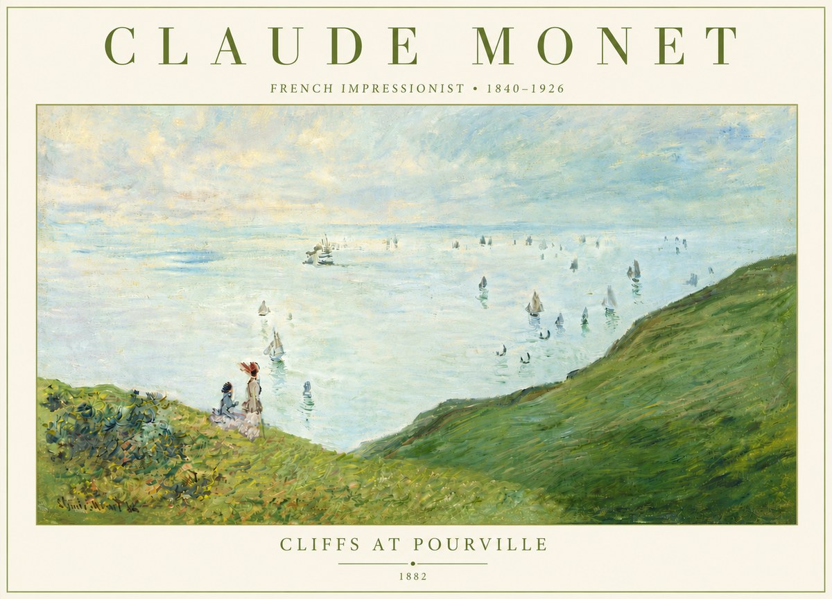 Monet Cliffs at Pourville I No5 - Póster