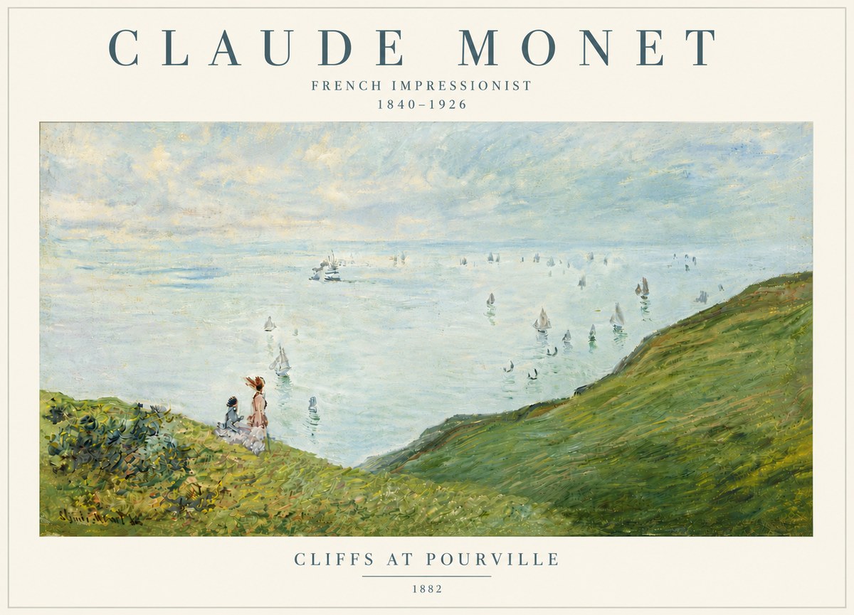 Monet Cliffs at Pourville I No6 - Póster
