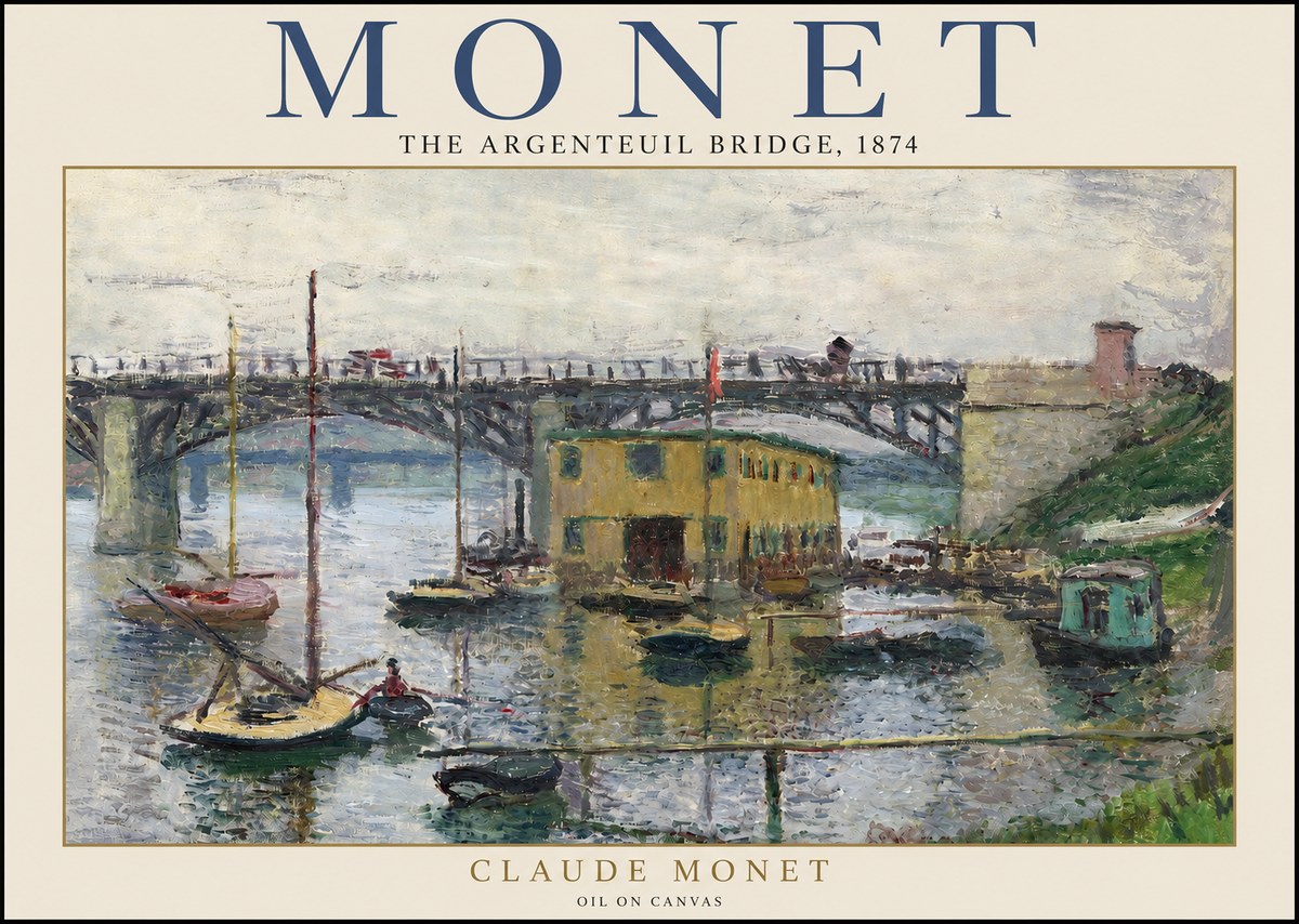 Monet The Argenteuil Bridge No2 - Póster