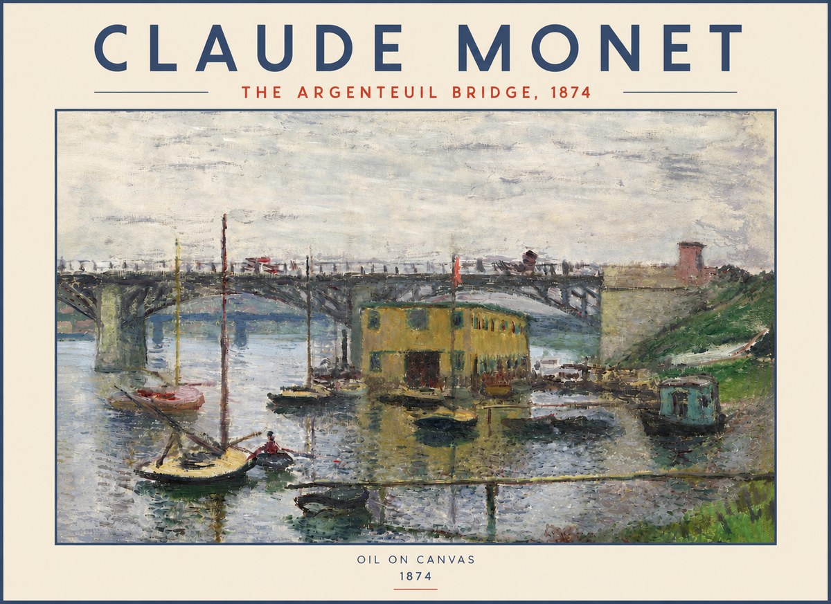 Monet The Argenteuil Bridge No4 - Póster