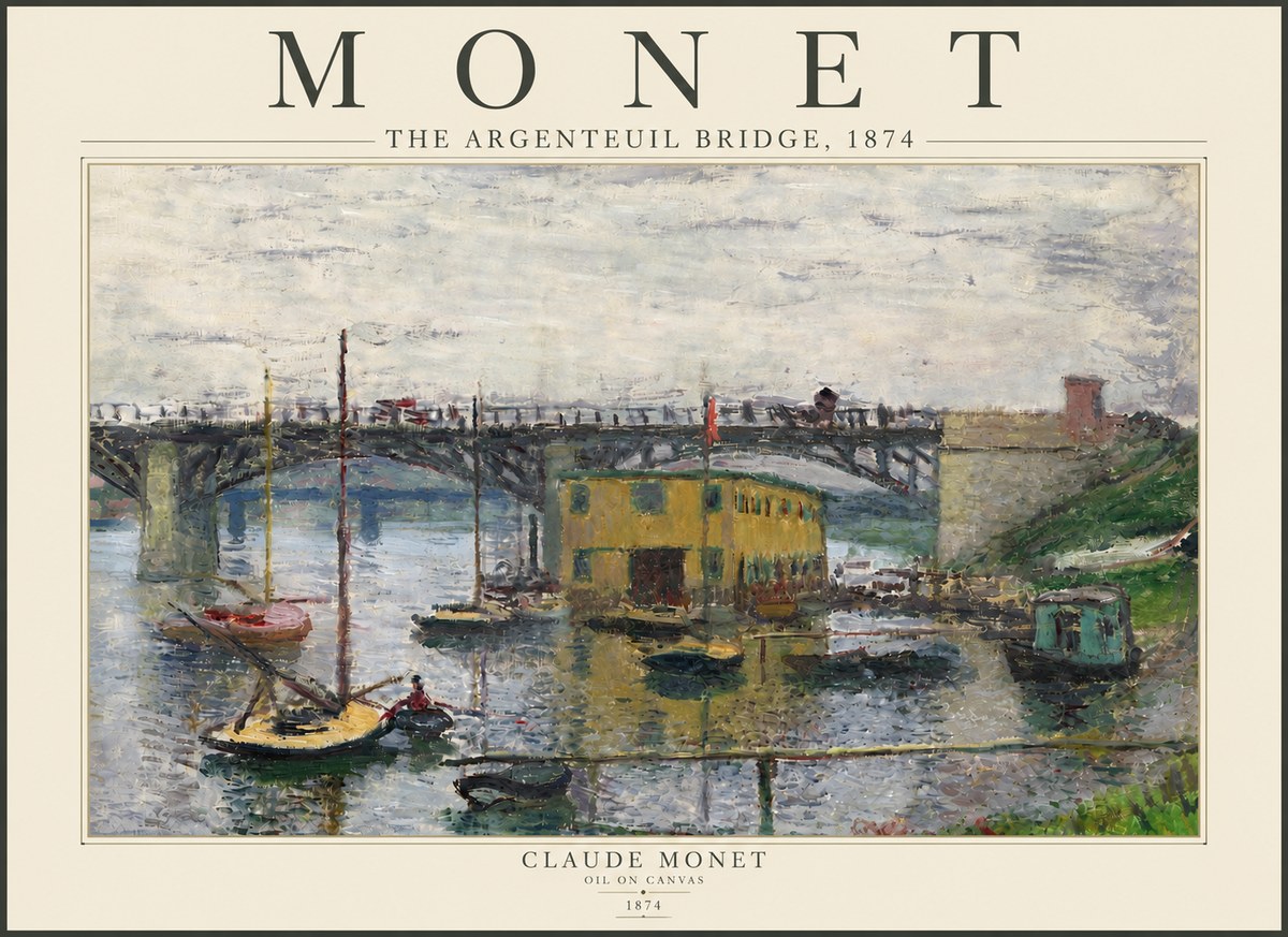 Monet The Argenteuil Bridge No5 - Póster