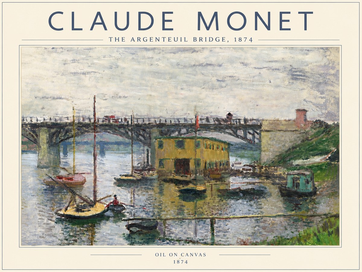 Monet The Argenteuil Bridge No6 - Póster
