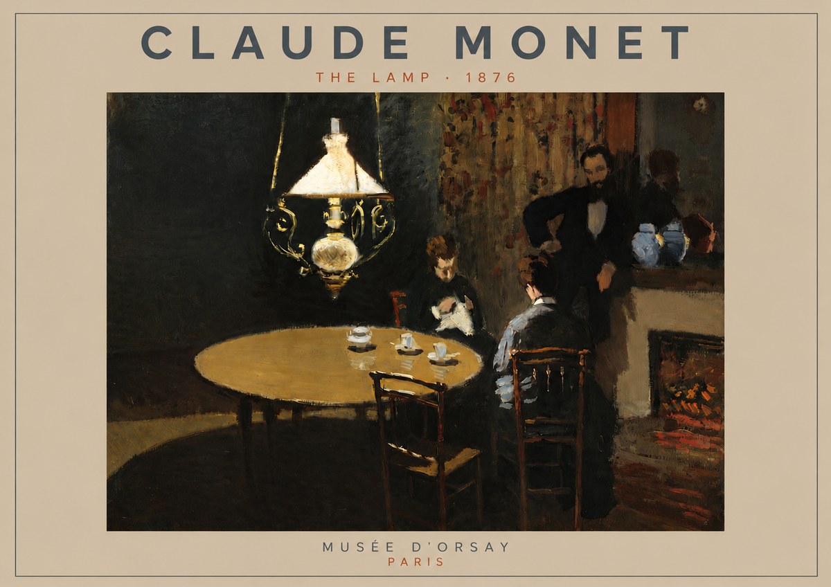 Monet The Lamp No3 - Póster