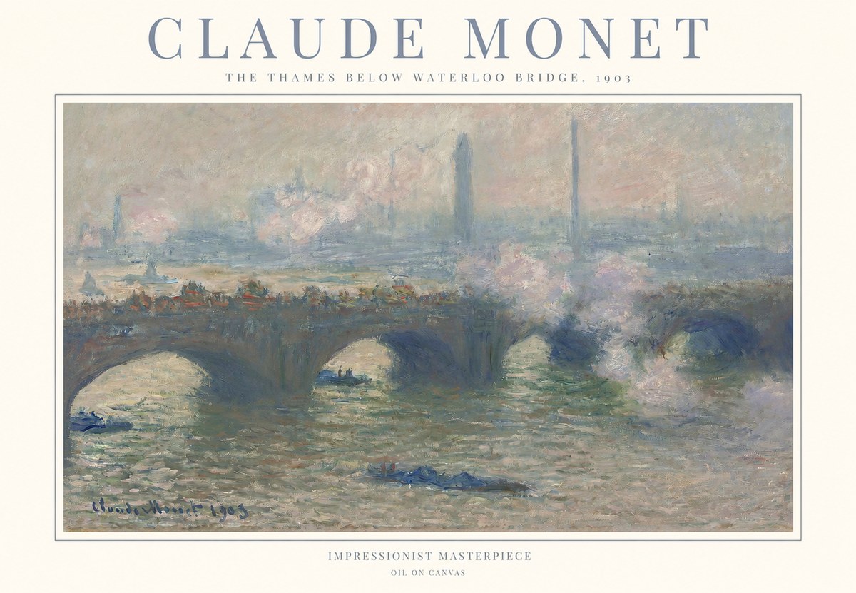 Monet The Thames Below Waterloo Bridge, 1903 No1 - Póster
