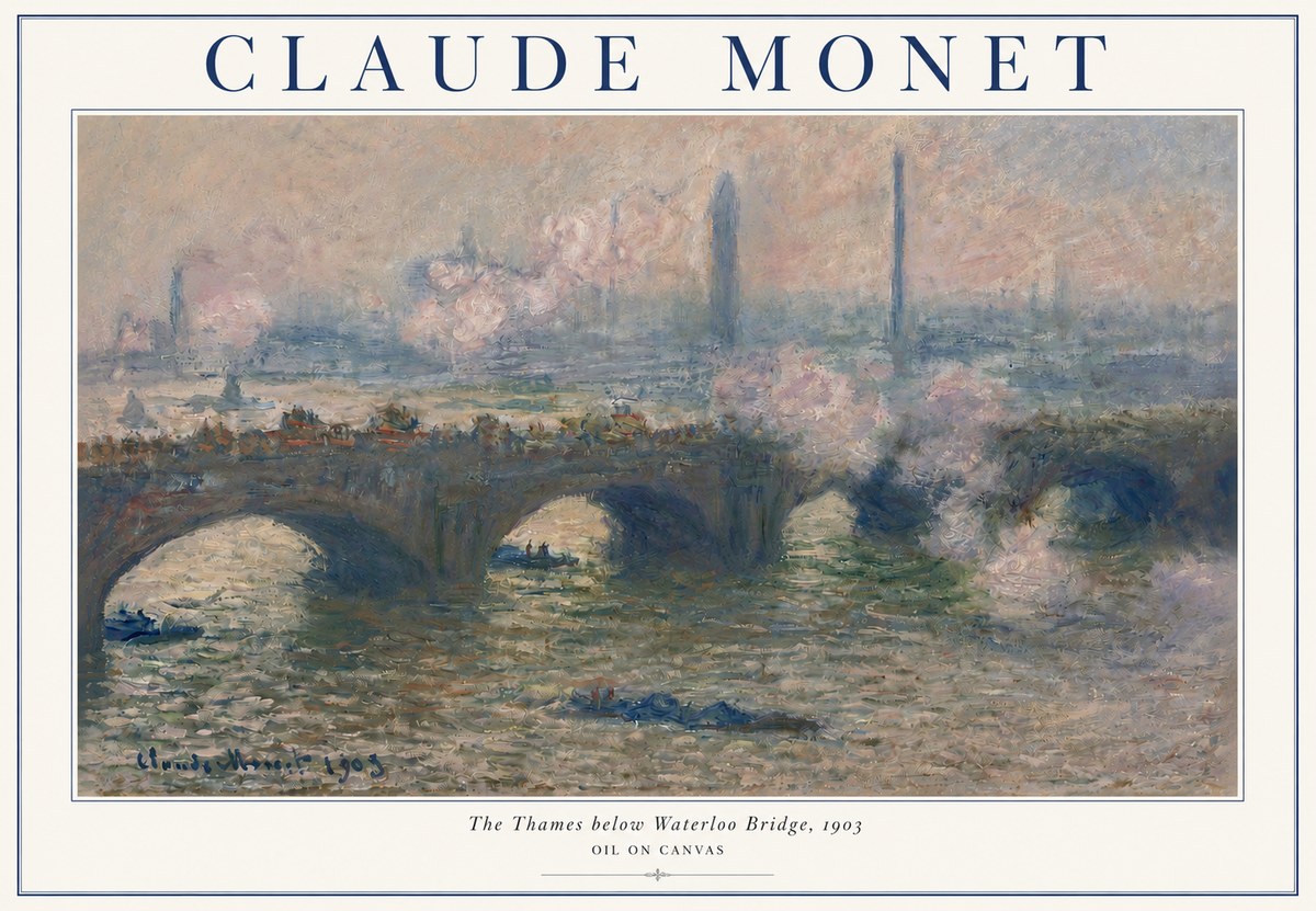 Monet The Thames Below Waterloo Bridge, 1903 No3 - Póster