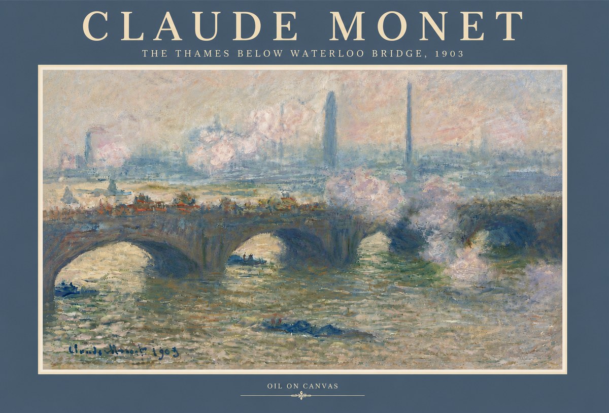 Monet The Thames Below Waterloo Bridge, 1903 No5 - Póster