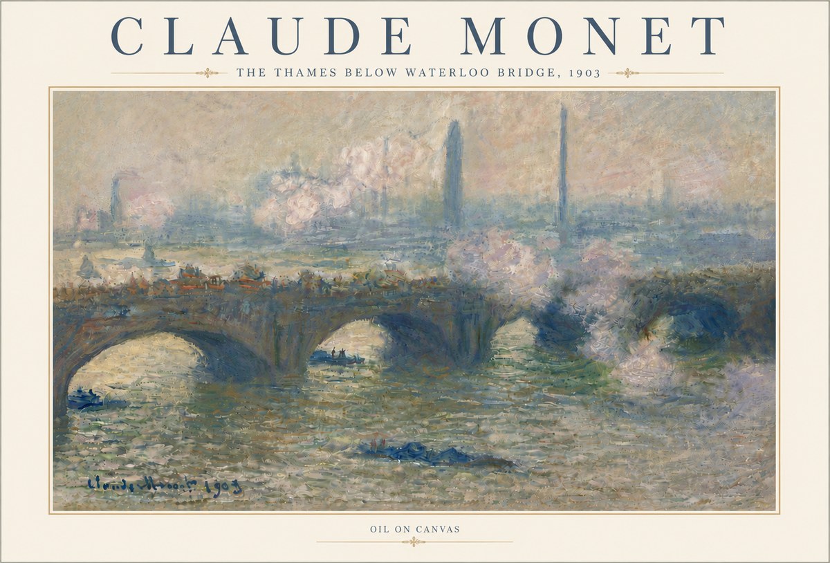 Monet The Thames Below Waterloo Bridge, 1903 No6 - Póster