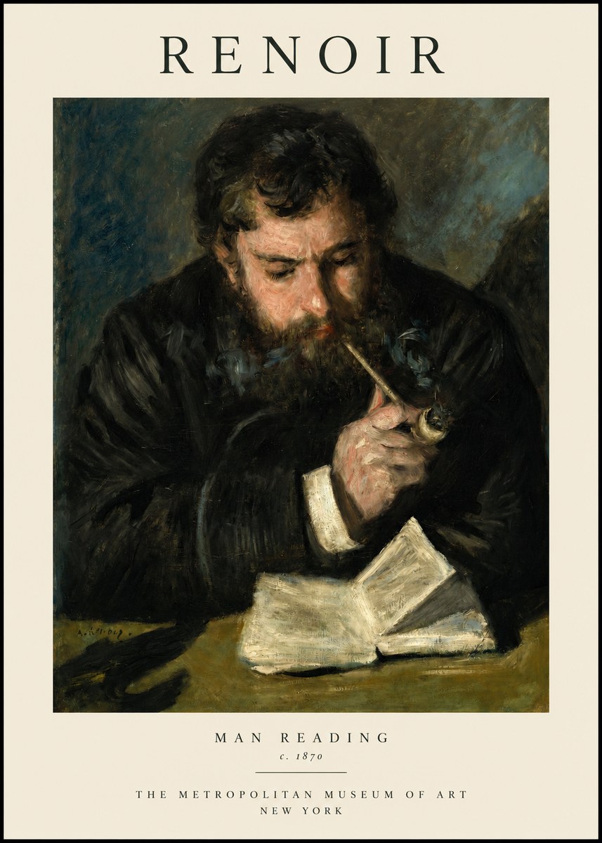 Renoir Man Reading No1 - Póster