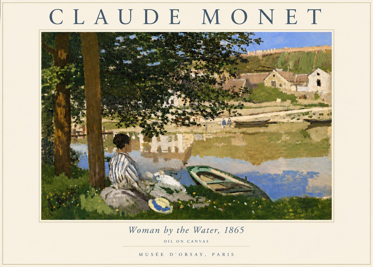 Monet Woman by the Water No6 - Póster