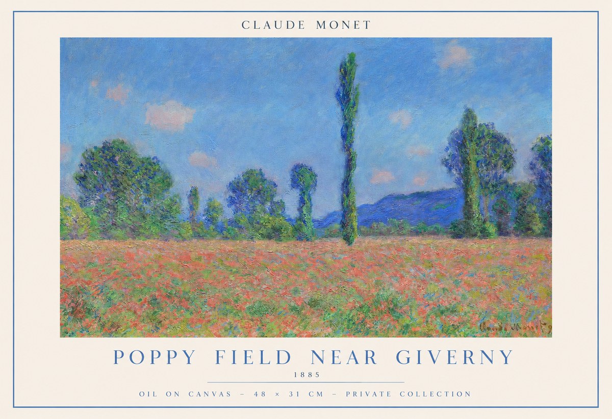 Monet Poppy Field Near Giverny No1 - Póster