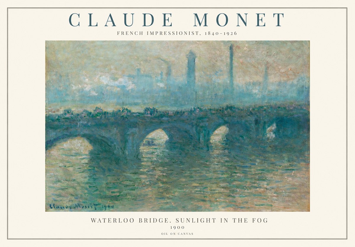 Monet Waterloo Bridge. Sunlight in the Fog No1 - Póster