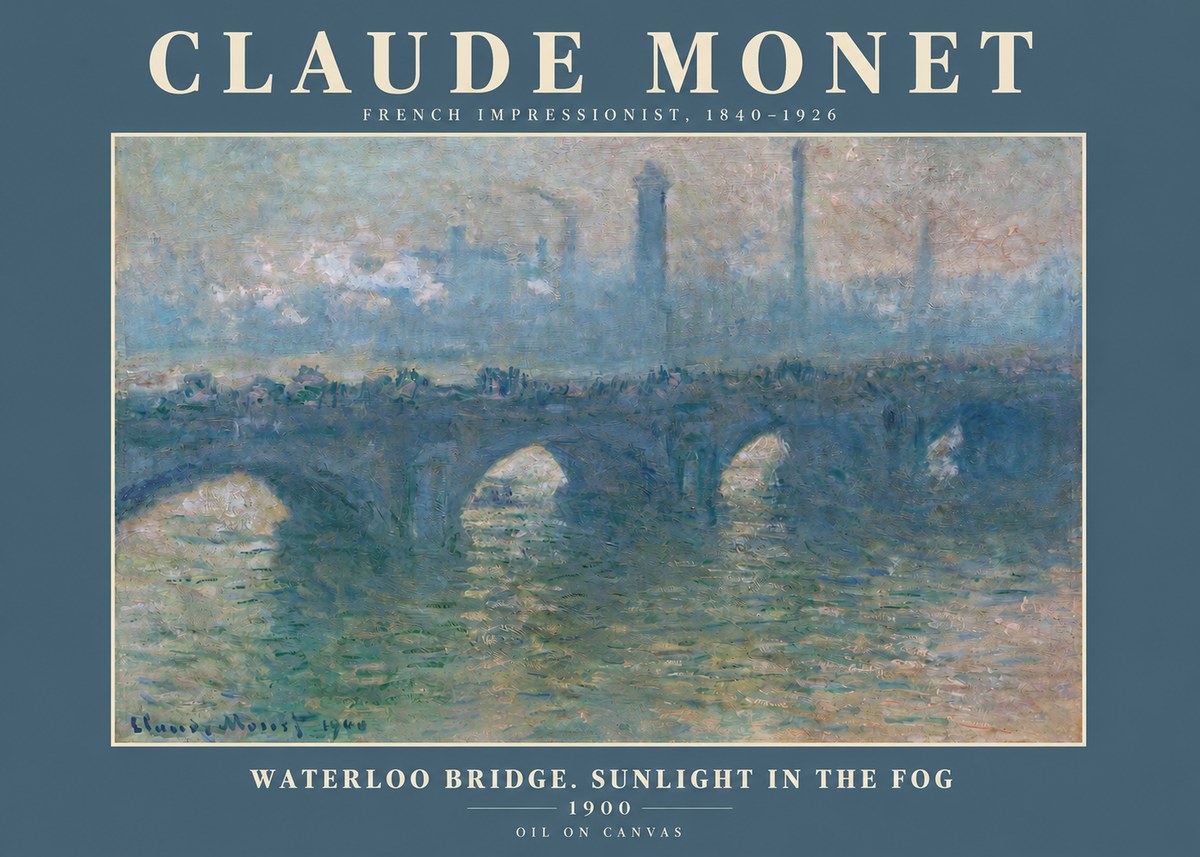 Monet Waterloo Bridge. Sunlight in the Fog No2 - Póster