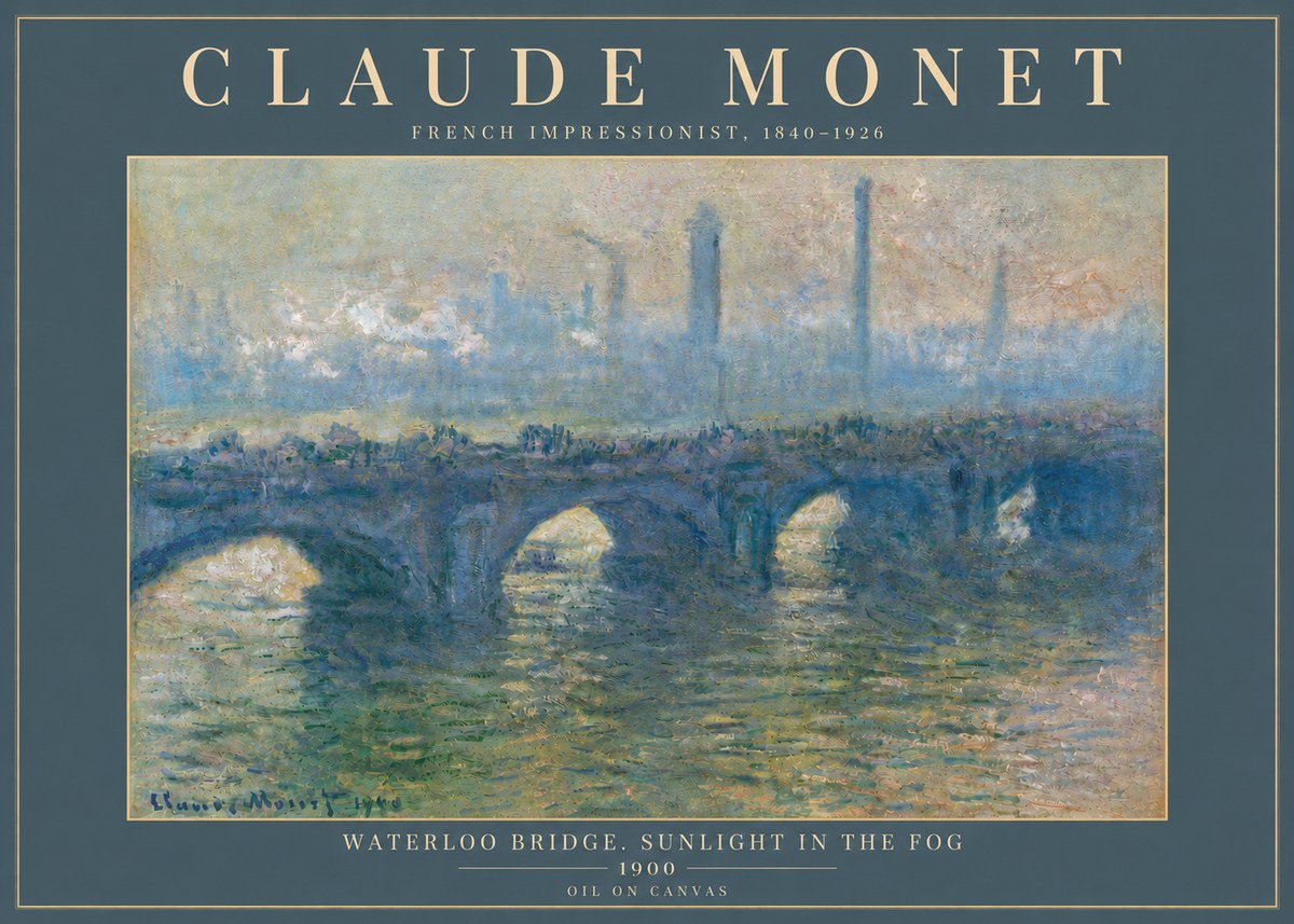Monet Waterloo Bridge. Sunlight in the Fog No6 - Póster