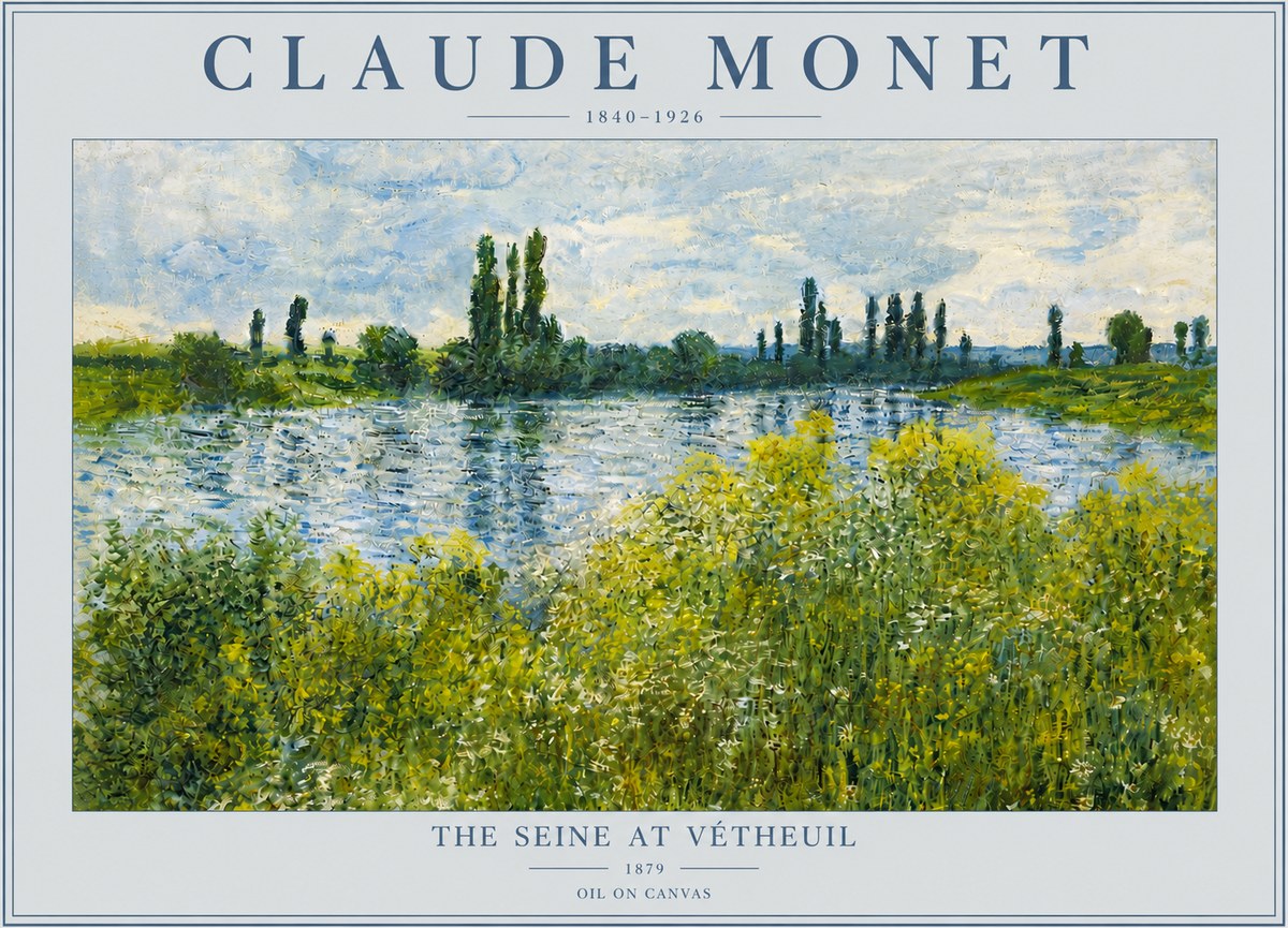 Monet The Seine at Vétheuil No5 - Póster