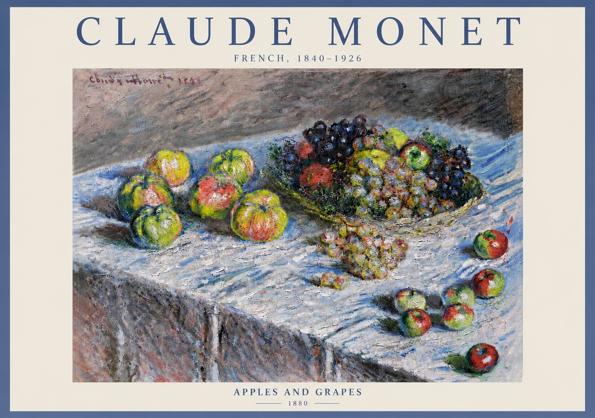 Monet Apples and Grapes No5 - Póster