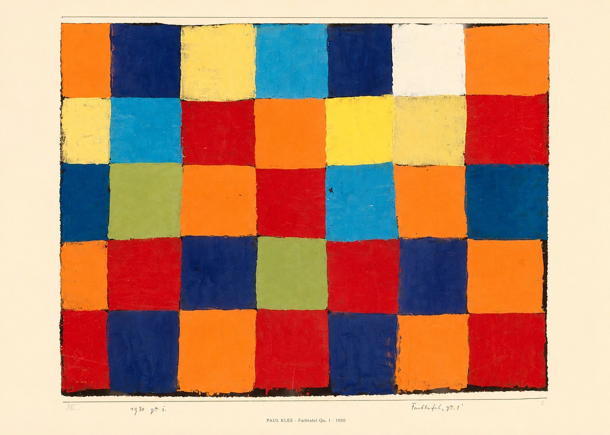 Paul Klee Farbetafel Qu 1 · 1930 No6 - Póster