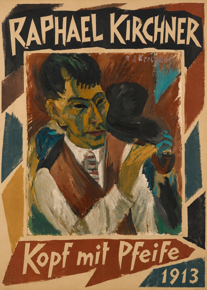 Raphael Kirchner Kopf Mit Pfeife No1 - Póster
