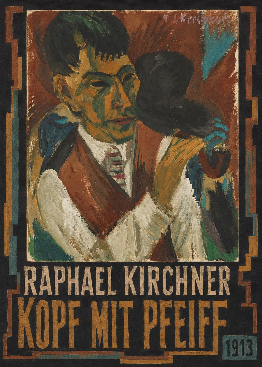 Raphael Kirchner Kopf Mit Pfeife No5 - Póster
