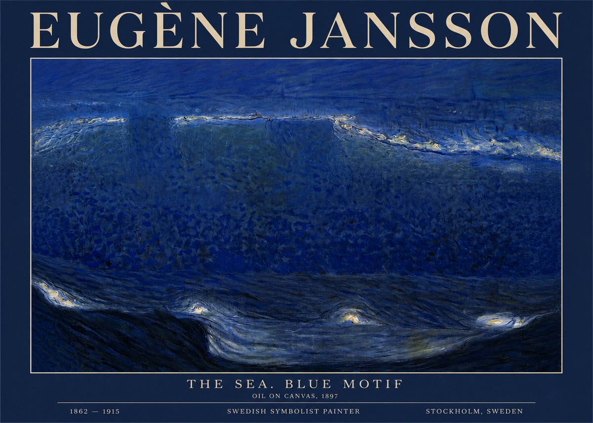 Eugène Jansson The Sea. Blue Motif No3 - Póster