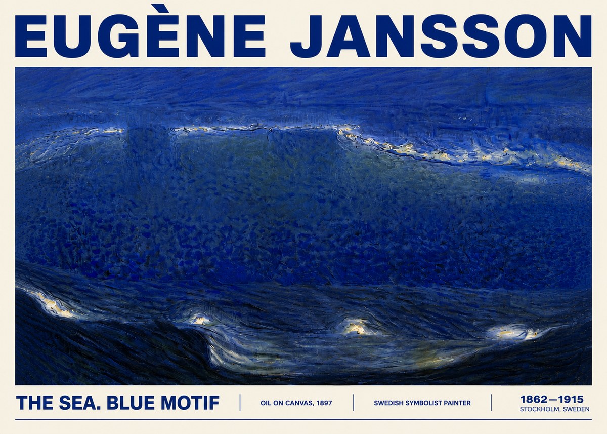 Eugène Jansson The Sea. Blue Motif No5 - Póster