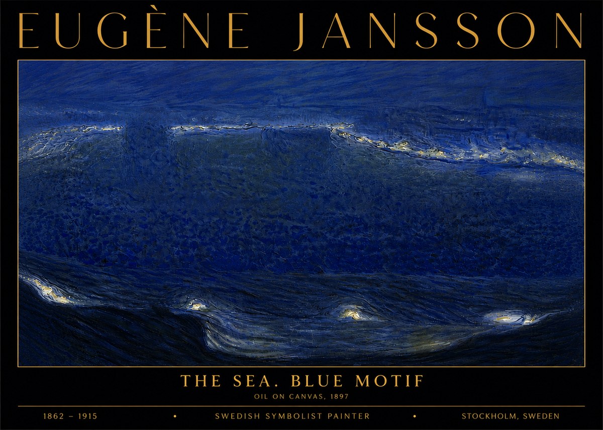 Eugène Jansson The Sea. Blue Motif No6 - Póster