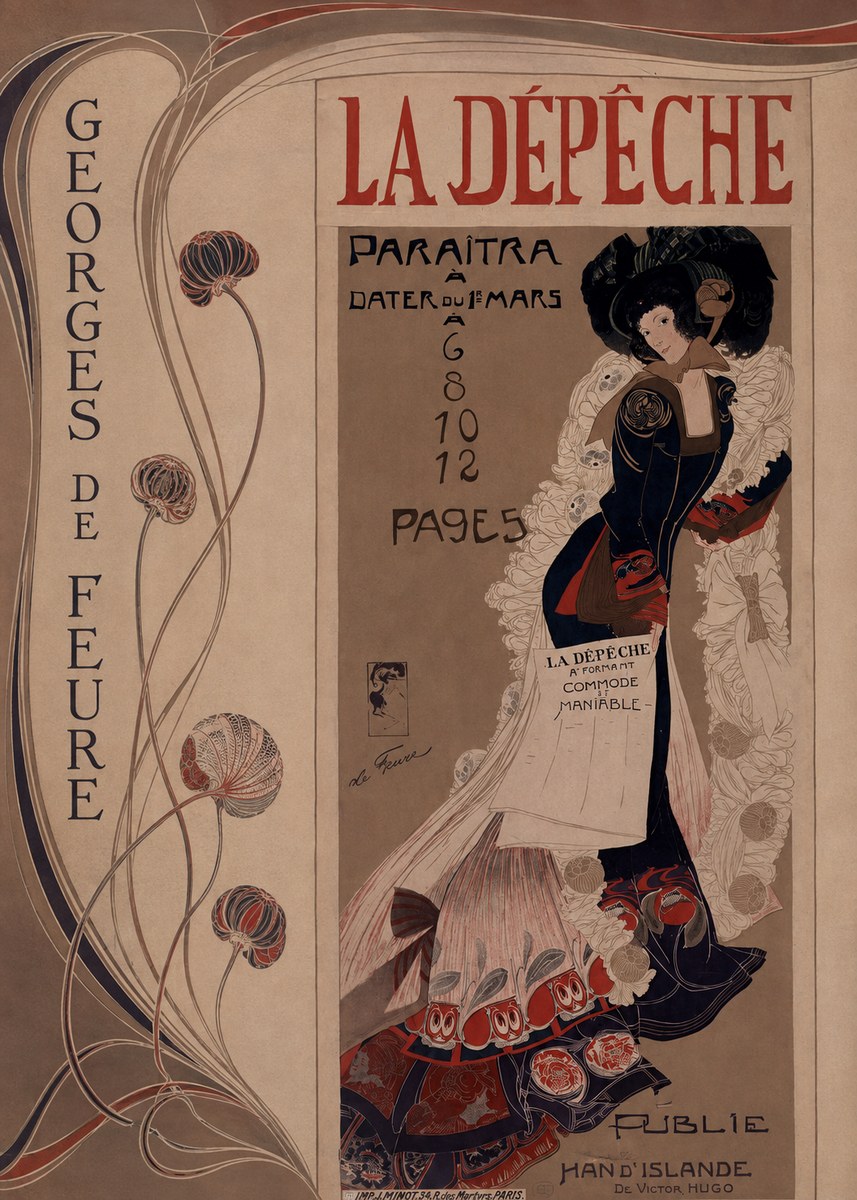 Georges de Feure La Dépêche - Han D'islande No2 - Póster