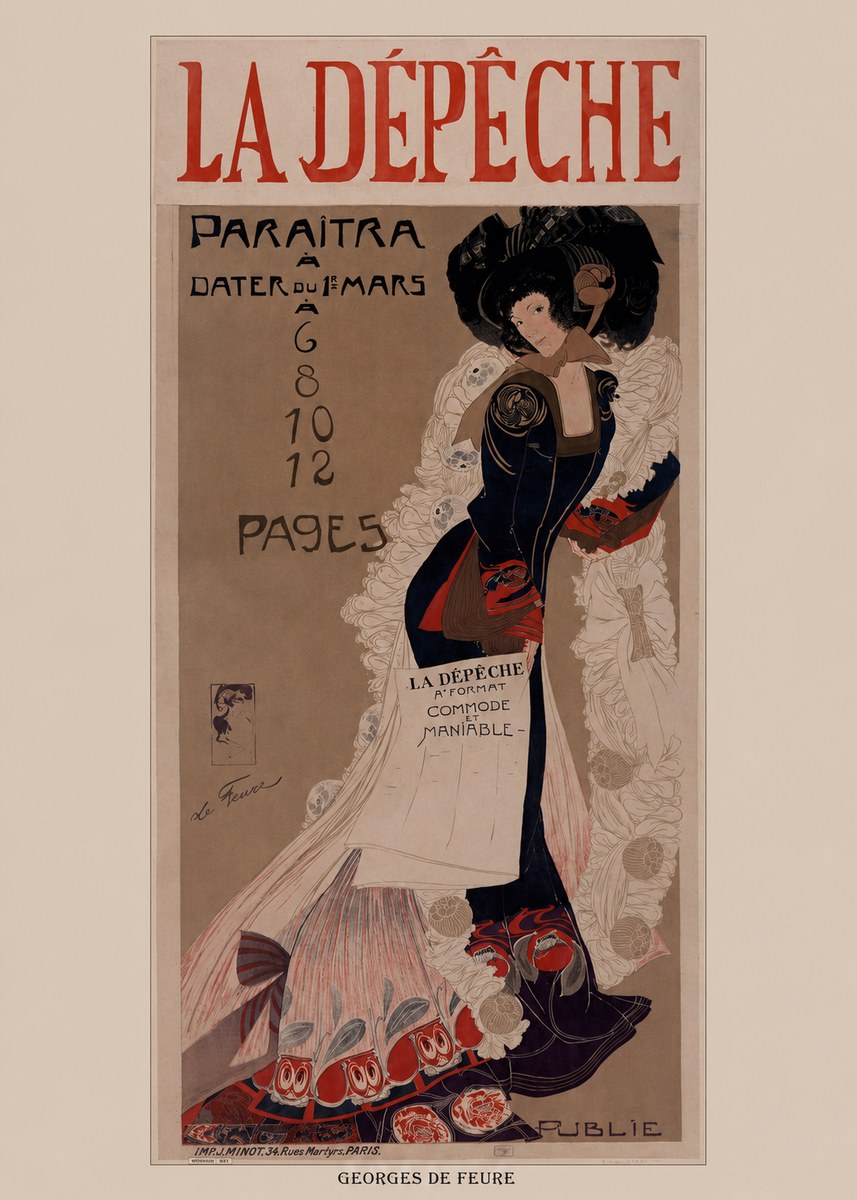 Georges de Feure La Dépêche - Han D'islande No4 - Póster