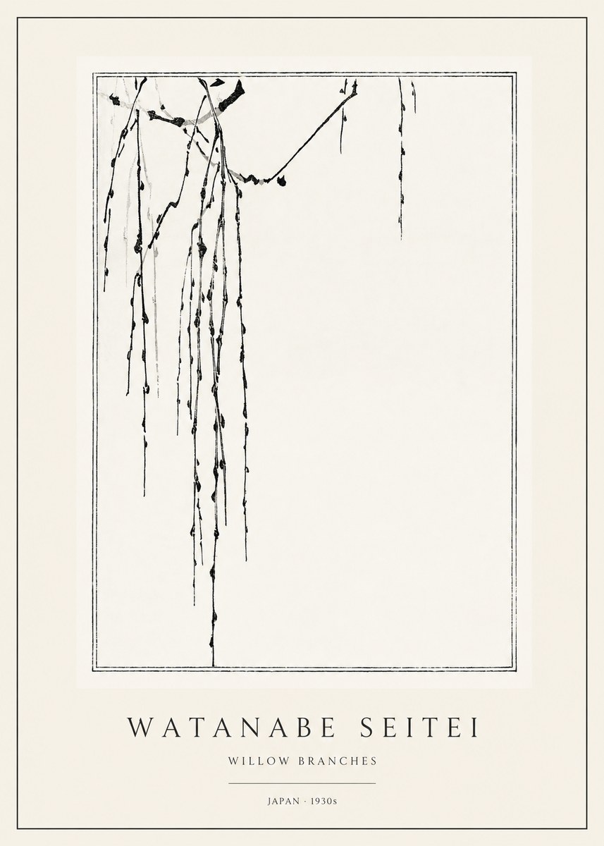 Watanabe Seitei Willow Branches I No1 - Póster