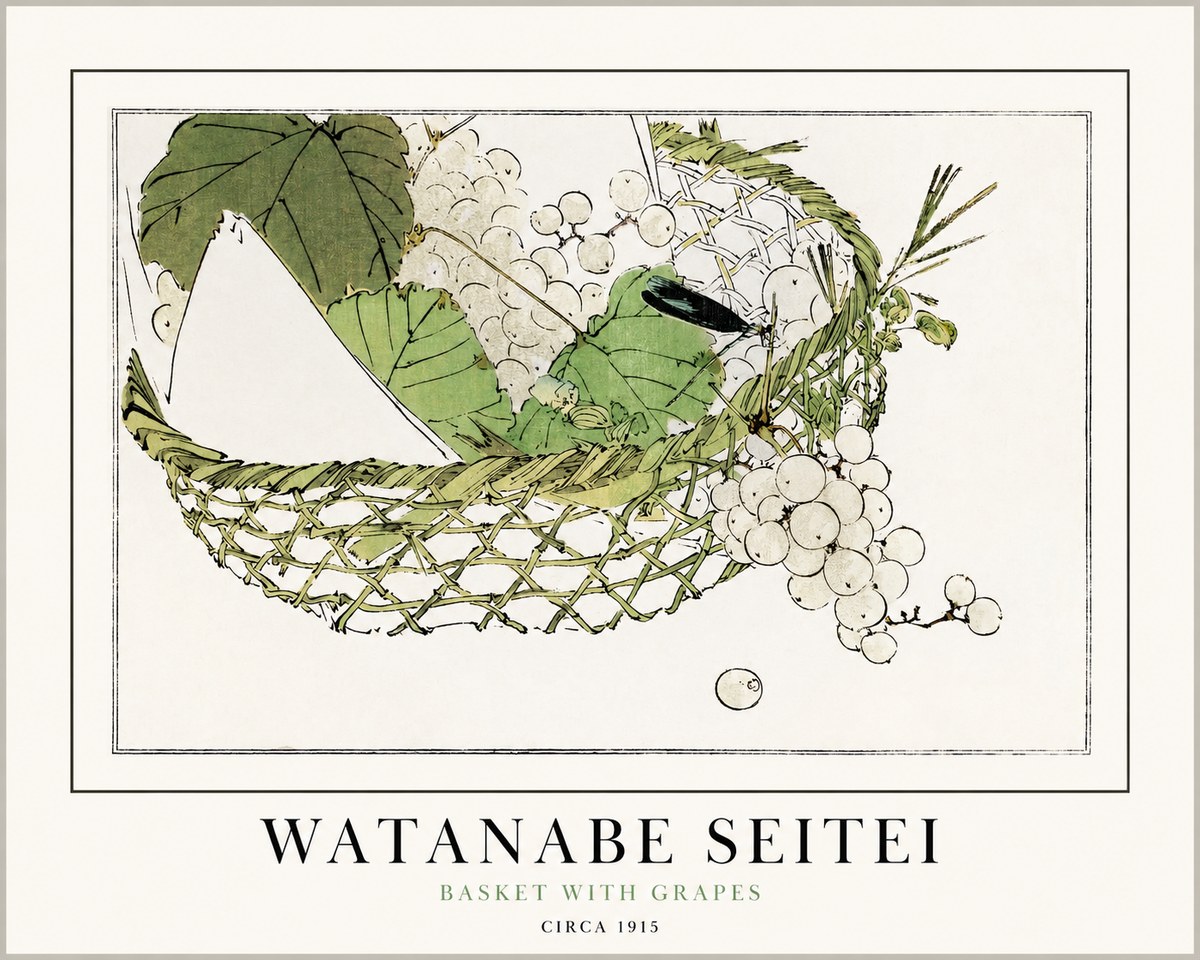 Watanabe Seitei Basket with Grapes No1 - Póster