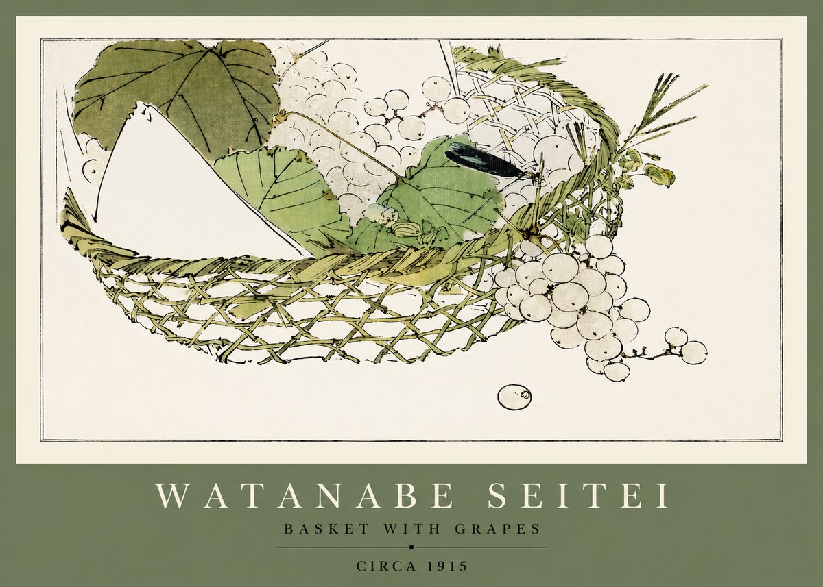 Watanabe Seitei Basket with Grapes No2 - Póster