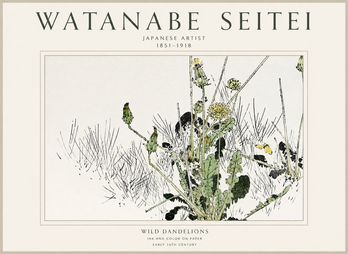 Watanabe Seitei Wild Dandelions No1 - Póster