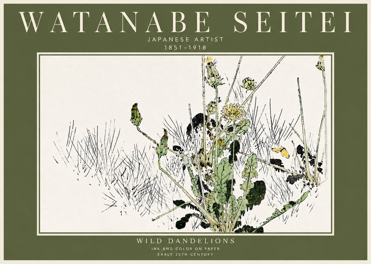 Watanabe Seitei Wild Dandelions No4 - Póster