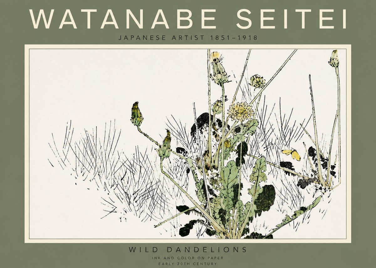 Watanabe Seitei Wild Dandelions No5 - Póster