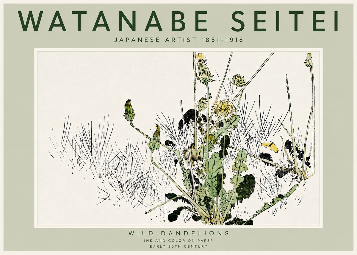 Watanabe Seitei Wild Dandelions No6 - Póster
